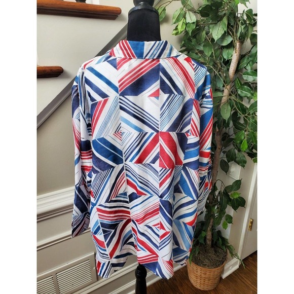 Alfred Dunner Women Multicolor Rayon Collared Long Sleeve Buttons Down Shirt 24W - Picture 6 of 12